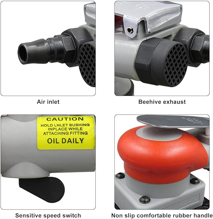 Pneumatic Sander Pneumatic Sander Alloy Steel Air Sanding Machine Sandpaper Machines For Wood 75X100Mm Pneumatic Sander