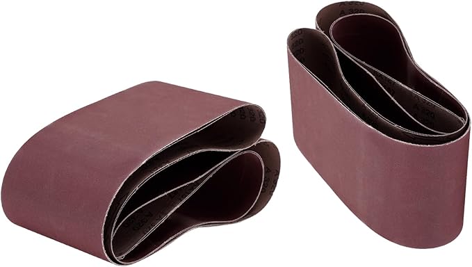uxcell 2pcs 6" x 89" Sanding Belts 320 Grits Aluminum Oxide Abrasive Belt Sander Paper Sanding Papers for Metal Wood Grinding Polishing, Reddish Brown