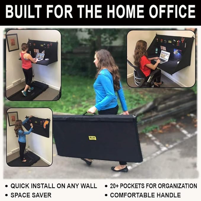 PRO WS3800 Portable Standing Desk, Workbench, Station, Storage for Jobsite, Garage, Office, Shop, Hanging Work Surface, Black