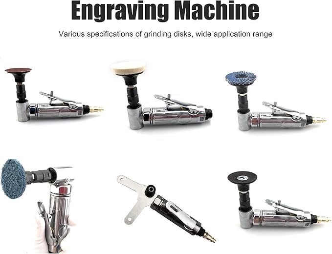 Mini Air Sander Right Angle Air Die Grinder 20000-25000rpm Pneumatic Grinding Polishing Tool Kit with Emery Disk Car Polisher Sets for Auto Body Work(European Connector)