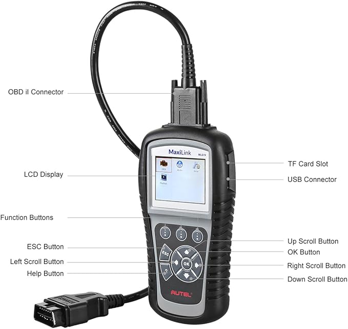 Autel MaxiLink ML619 OBD2/EOBD Code Reader with ABS/SRS Diagnostic (Upgraded Version of AL619)