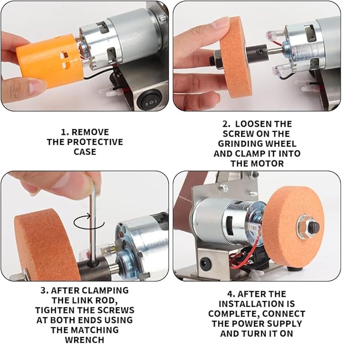 Mini Belt Sander-Electric Polishing Grinding Belt Machine 13 x 1.2inch Micro Knife Sharpener DIY Bench Sanding Machine with 10 Belts for Knife Making, Metal, Wood, Acrylic