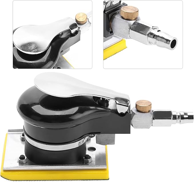 Jitterbug Sander,Deosdum Air Belt Sander 71x100Mm Handheld Air Sander Grinder Polisher Pneumatic Polishing Tool 10000Rpm Belt Pneumatic Air Belt Sander Sander
