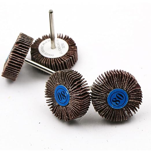 10Pcs 1/8" Round Shank, 80 Grit Abrasive Sanding Wheels, Flap Grinding Wheel Sander for Drill Rotary Tools, Remove Rust, Weld Burr Polishing Flat