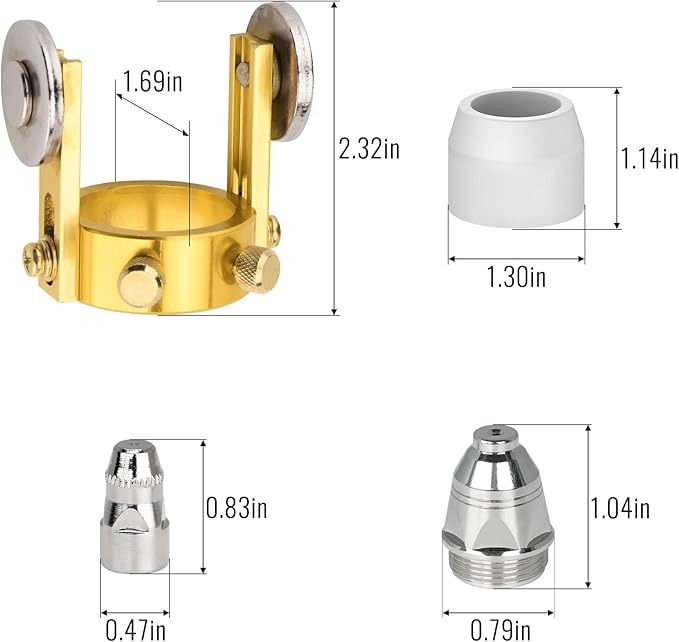 P-80 Plasma Cutter Torch Consumables, 24Pcs 1.5mm Cutting Torch Nozzle Tips Electrode Kits, For BTC800DP Plasma Cutter