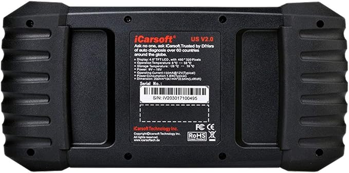 iCarsoft US V2.0 Diagnostic Scan Tool for American Vehicles Ford/GM (Cherolet/Buick/Cadillac/GMC)/Chrysler/Jeep/Holden +Oil Reset +EPB+BMS+DPF+SAS+ETC+BLD+INJ