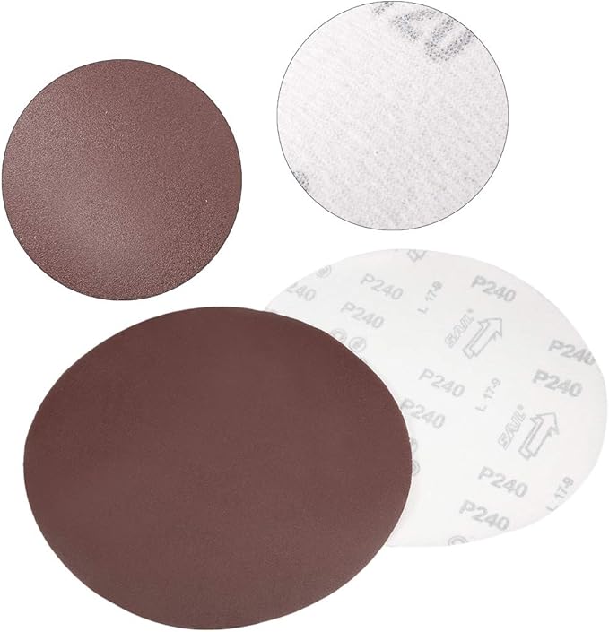 uxcell 9 Inch Sanding Disc 240 Grits Flocking Sandpaper for Sander 10 Pcs