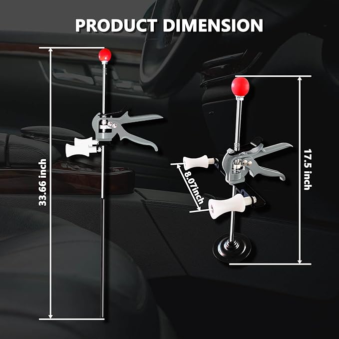 RAMATA 15" Steering Wheel Holder & Brake Pedal Depressor Tool, Accelerator, Clutch Pedal Depressor Also for Vehicles Truck Brake, Throttle, Gas Pedal for Vehicles Testing Maintenance, Max up 33"