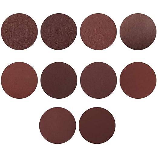 Biaungdo 50 Pcs 7-Inch Sandpapers Sand Discs Hook and Loop Grinding Polishing for Random Orbit Sander (40-400 Grit)