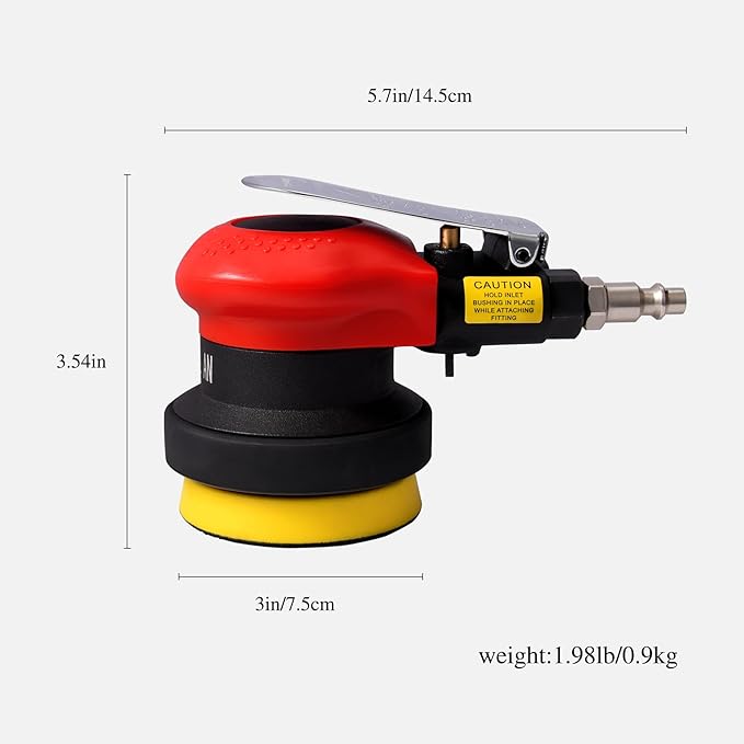 3inch Random Orbital Sander – Pneumatic Palm Sander For Wood, Composites, Metal