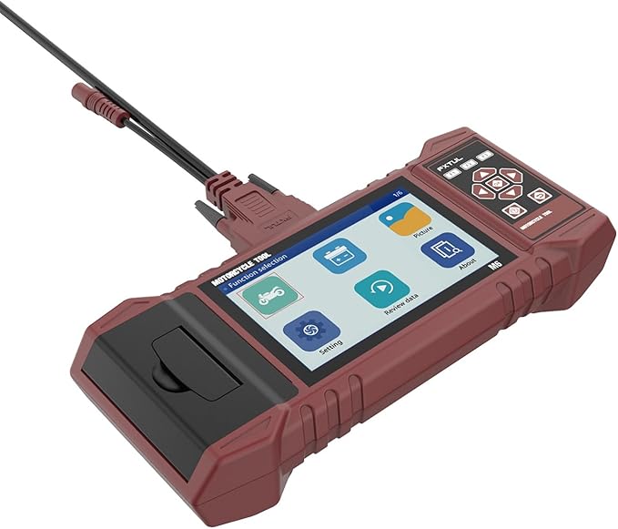 Motorcycle Diagnostic Scan Tool, Full System Scanner OBD2 Diagnostic Tool Fault Code Reader with 104 Service Functions & Quick Test Compatible for BMW, Honda, Yamaha, Kawasaki, Suzuki, ect