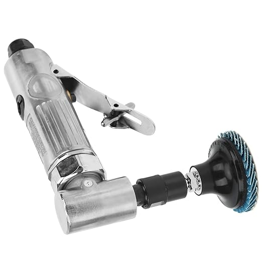 Mini Air Sander, AG‑315BS Right Angle, 20000-25000rpm Ball Bearing Construction Pneumatic Grinding Polishing Tool with Emery Disk for Auto Body Work(Japanese Connector)