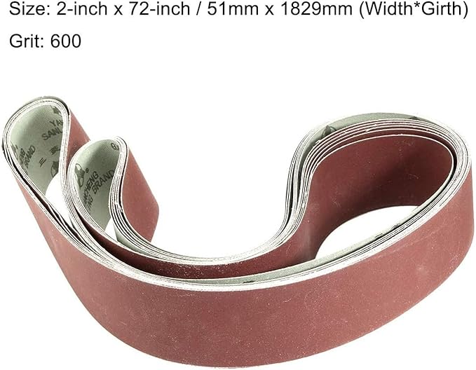 6 Pack 2 x 72 inch Sanding Belts 600 Grit Sanding Paper, Aluminum Oxide Abrasive Sander Belts for Metal Grinding Woodworking