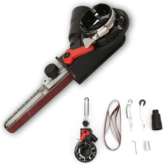 Mini Belt Sander Sanding Head Adapter, M10 Angle Grinder Belt Sander with Two Working Walls, Convert Your Angle Grinder To Belt Sander, for Electric Angle Grinder