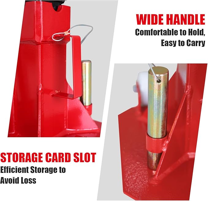 BIG RED ATZ220006P Torin Heavy Duty Jack Stands: Pin Style Jack Stand with 2 Casters and Handle, Easily Portable Car Stand for Car SUV, Truck and Pick Up, 22 Ton (44,000 lb) Capacity, Red