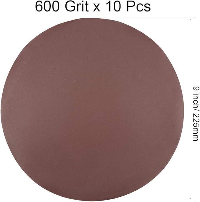 uxcell 9 Inch Sanding Disc 600 Grits Flocking Sandpaper for Sander 10 Pcs
