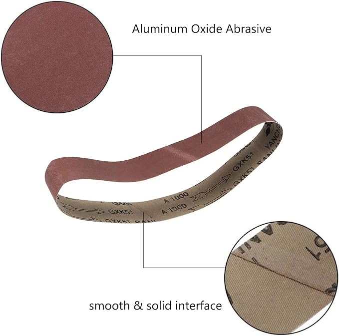 4 Pack 2 x 27 inch Sanding Belts 1000 Grit Sanding Paper, Aluminum Oxide Abrasive Sander Belts for Metal Grinding Woodworking
