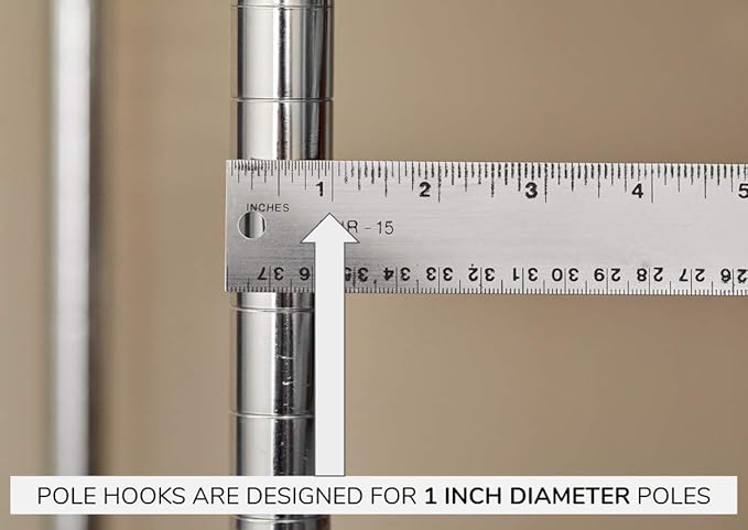 Sunway Shelf Pole Hooks 5-Pack | Black Multi-Use C-Hook | Best Solution for Garage Shelving Storage Organization | Use with Metal or Wire Shelves and Racks | Heavy Duty, Easy Installation