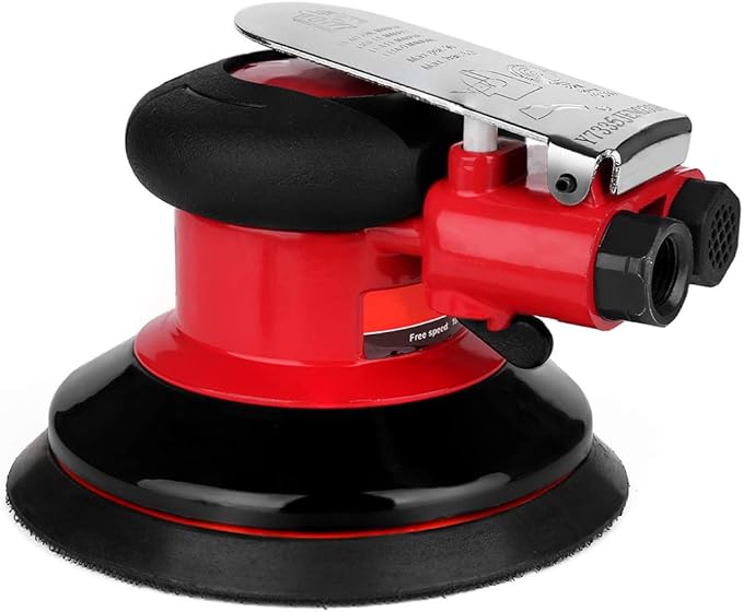 Ouya 5" Air Random Orbital Sander, Red Dual Action Pneumatic Orbit Polisher for Polishing Sanding Waxing