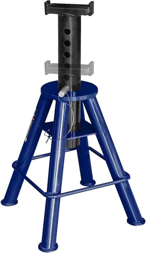 TCE 10 Ton (20,000 lb) Capacity Heavy Duty Steel Jack Stands, Medium Profile, 2 Pack, T70071 , Blue
