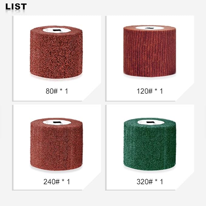 Burnishing Polishing Machine, ZFE 1200W 110V Burnishing Polishing Machine Polisher/Sander Set with 4PCS Non-woven Burnishing Wheels (80# 120# 240# 360#) for Metal and Stainless Steel Polishing