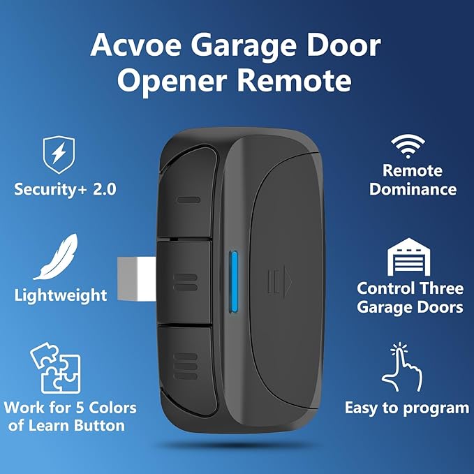 Garage Door Opener Remote for Chamberlain Liftmaster Craftsman Learn Button Openers, Replacement for 893MAX 893LM 891LM 371LM 373LM 971LM 973LM 81LM, Visor Clip Included