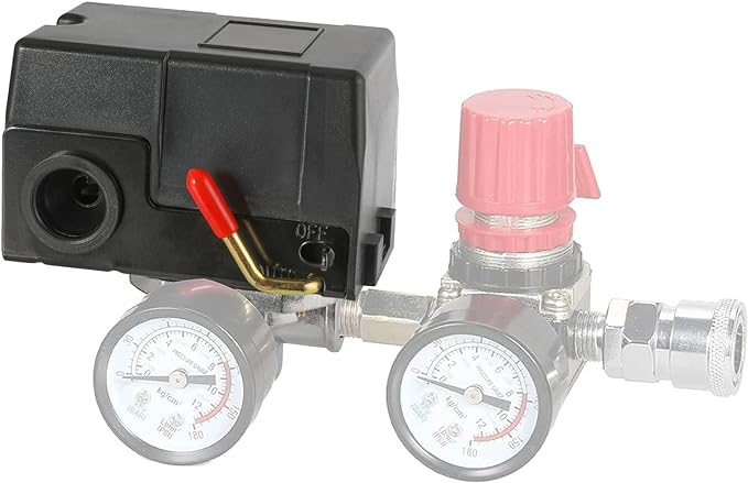 Air Compressor Pressure Switch Replacement LF10-4H with 95-125 PSI Range and 20A Rating, 4-Port