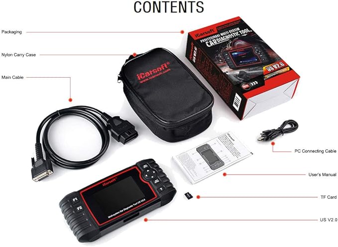 iCarsoft US V2.0 Diagnostic Scan Tool for American Vehicles Ford/GM (Cherolet/Buick/Cadillac/GMC)/Chrysler/Jeep/Holden +Oil Reset +EPB+BMS+DPF+SAS+ETC+BLD+INJ