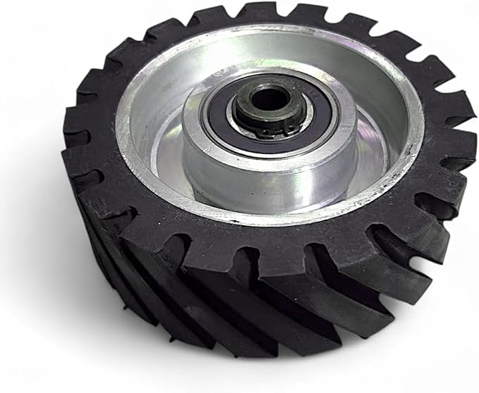 6" x 2" Belt Grinder Contact Wheel,Belt Sander Bearings Serrated Rubber Contact Wheels With 2 heavy Duty bearing 6205 RS