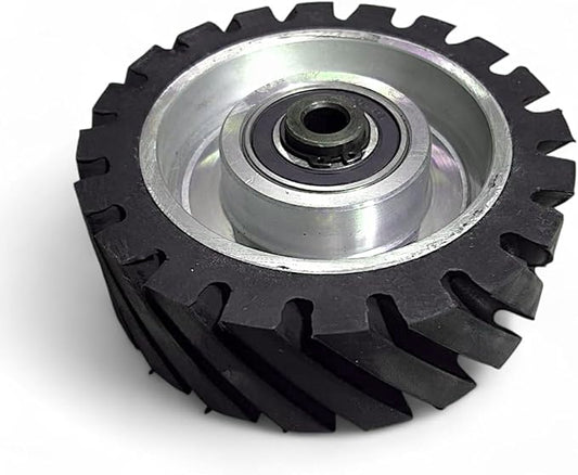 6" x 2" Belt Grinder Contact Wheel,Belt Sander Bearings Serrated Rubber Contact Wheels With 2 heavy Duty bearing 6205 RS