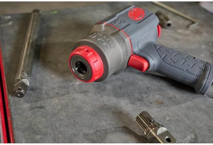 Ingersoll Rand 2236QPTIMAX DXS2 1/2" Air Impact Wrench, Quiet, 1500 ft-lb Torque, Titanium Hammercase, Pin Retainer, Pistol, Interchangeable Anvil, Multi-functional Tool