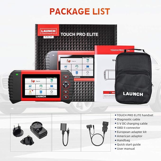 LAUNCH OBD2 Scanner Touch PRO Elite- 2023 New Scan Tool with 20 Resets Injector Coding SAS EBP BMS ABS B leeding Throttle Adaptation Car Scanner,All System Diagnostic Tool,Auto VIN,Free Update