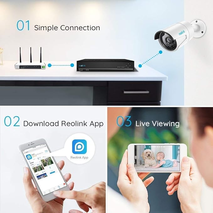REOLINK 4K 16 Channel Network Video Recorder for Security Camera System, Only Work with 4K/5MP/4MP HD Reolink IP Cameras PoE NVR, 24/7 Recording to Pre-Installed 4TB Hard Drive, RLN16-410-4TB