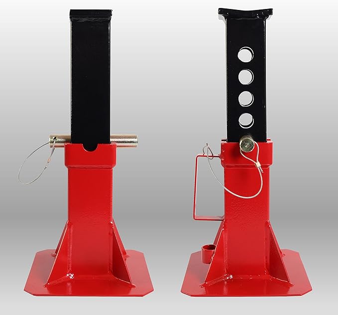 BIG RED ATZ120005R Torin Heavy Duty Pin Type Professional Car Jack Stand with Lock, 12 Ton (26,400 lb) Capacity, Red, 1 Pair