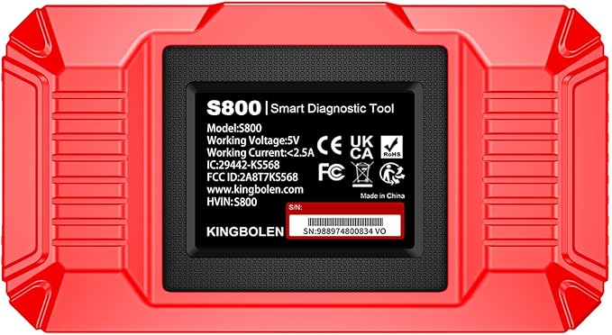 KINGBOLEN S800 OBD2 Automotive Scanner,Car Diagnostic Tool,4-System Scan (Engine/TCM/ABS/SRS) with 15 Resets,Oil SAS TPMS Gear Brake Bleed Reset,Automotriz Code Reader, AutoVIN,Lifetime Fr-ee Update