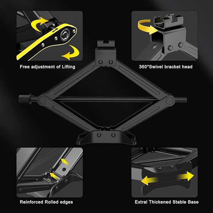 IMAYCC Scissor Jack for Car - 2 Ton (4409 lbs) Car Jack Kit,Quick Lifting Tire Changing Kit,Car Tire Jack for Auto/SUV/MPV (2 Ton)