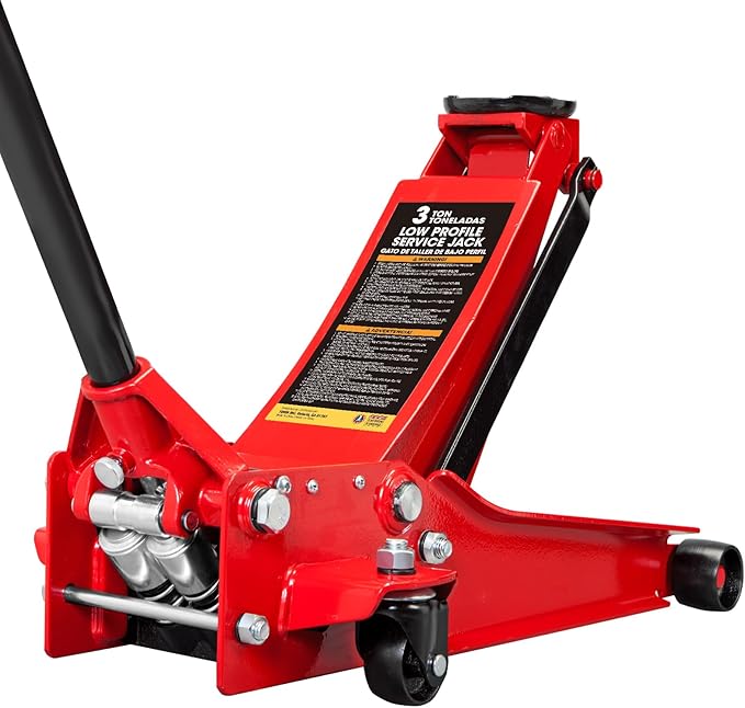 BIG RED 3 Ton Hydraulic Floor Jack,Low Profile Jack with Dual Quick Pump,6600 lbs Capacity,Lifting Range 3.125"- 20"