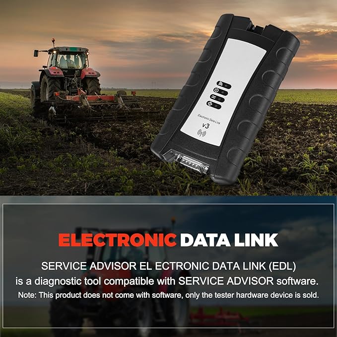 for EDL V3 V2 Scanner Agricultural Truck Diagnostics Farm Tractor Diagnostic Adapter Service Tool for DEE EDL V3 V2 with SSD Software.