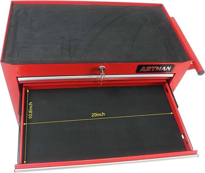 Rolling Tool Chest Metal Tool Box with Wheels Tool Cabinet Craftsman Tool Cart on Wheels Tool Box Portable Tool Box with Wheels 7 Drawers Multifunctional Tool Cart with Wheels, Red