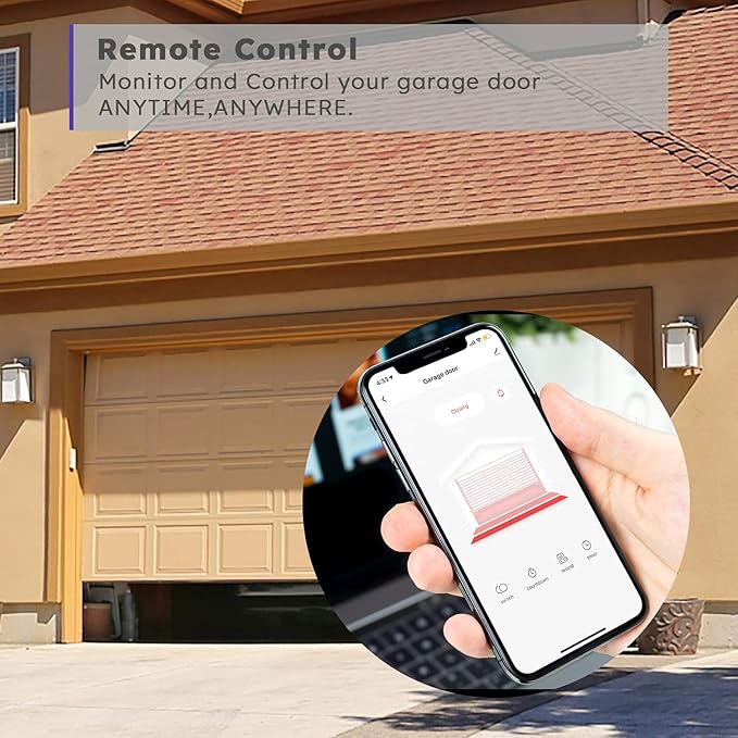 AGSHOME Smart Garage Door Opener Remote (2nd Gen), Universal Wi-Fi Garage Door Controller, wirling-Free, APP Control, Compatible with Alexa, Google Assistant, Siri, No Hub Needed