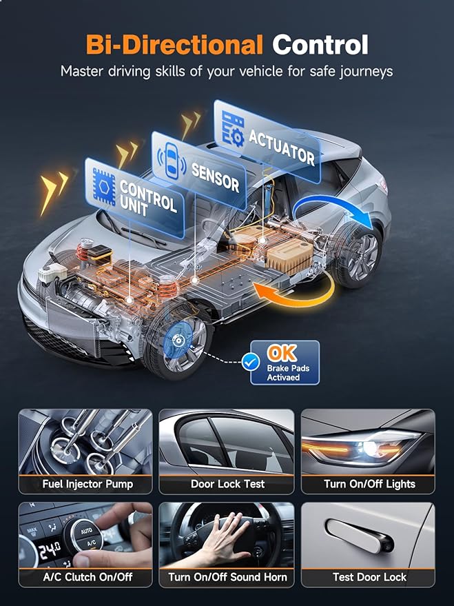 FOXWELL NT510 Elite fit for Volvo OBD2 Scanner, Bidirectional Scan Tool, Full System Diagnostic Tool, Car Code Reader, All Reset ABS Bleeding TCM Throttle SRS Injector Oil BMS EPB ETC SRL, WiFi Update