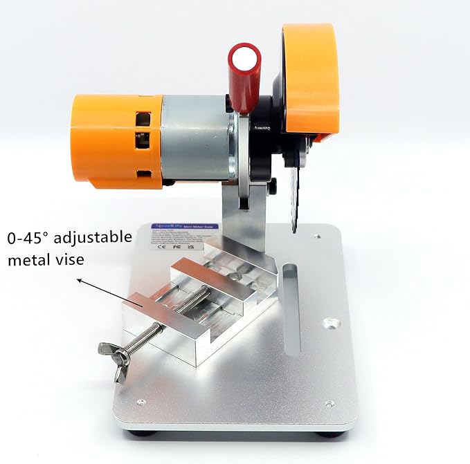 NovelLife Mini Miter Saw 4 inch Electric Cut-Off Chop Saw 775 Motor 105mm Circular Blade for DIY Model Crafts Hobby Metal Wood Plastic Compound Cutting Tool Upgraded