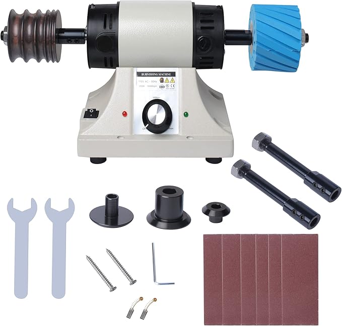 Leather Polishing Burnishing Machine, Leather Edge Grinding Kit Adjustable Rosewood Grinding Head Sander Buffing Motor for All Vegetable Tanned Leather 8000rpm 110V