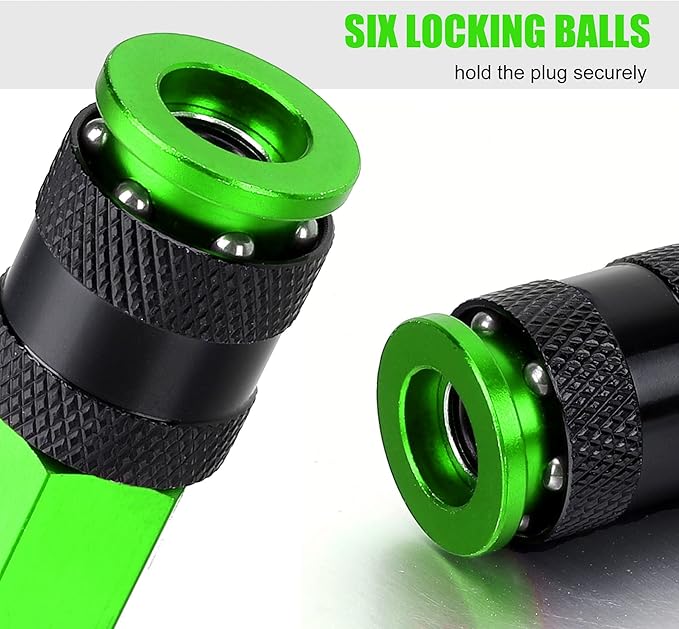 Air Hose Fittings, 6 Pieces AMT Universal Air Couplers with 1/4" NPT Female Threads, Green