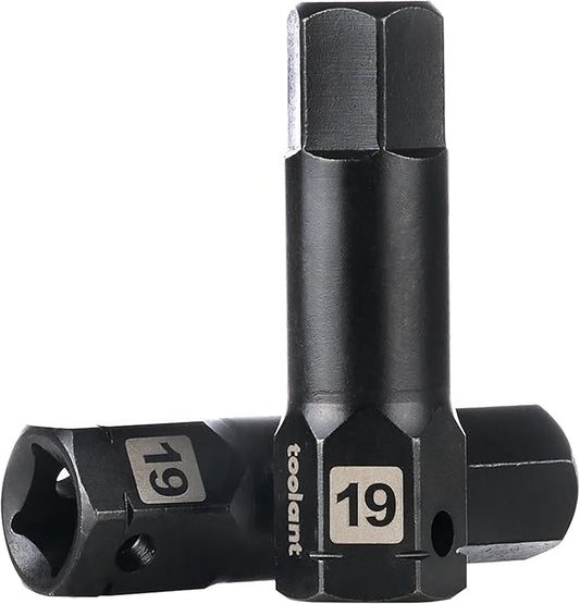 toolant 1/2" drive 19mm impact hex bit socket set 2PCS, Hex Drive, S2 Steel Air Drive Allen Socket set,Impact Grade