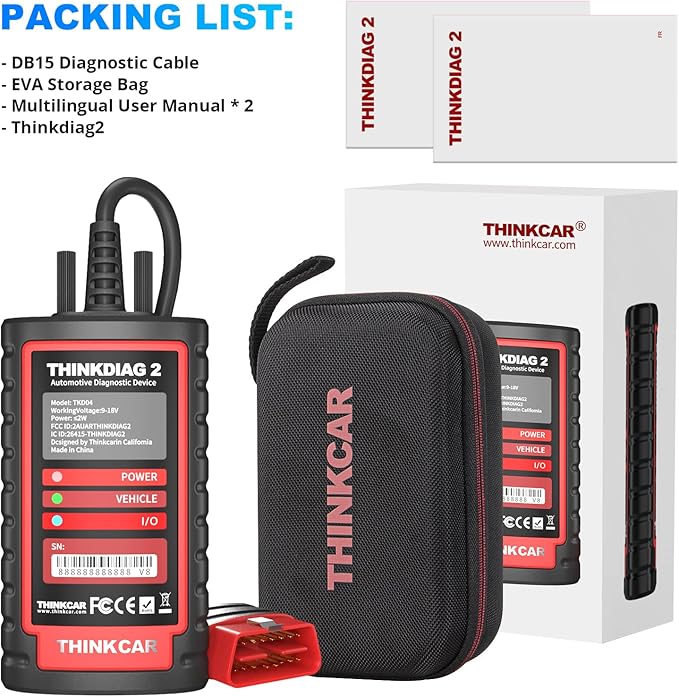 Thinkdiag2 All System Bidirectional Control OBD2 Diagnostic Scanner for iOS & Android, Bluetooth Scan Tool with CAN-FD Protocol, AutoVIN, Active Test, 15+ Reset Functions, ECU Coding, 1 Year Fr-ee
