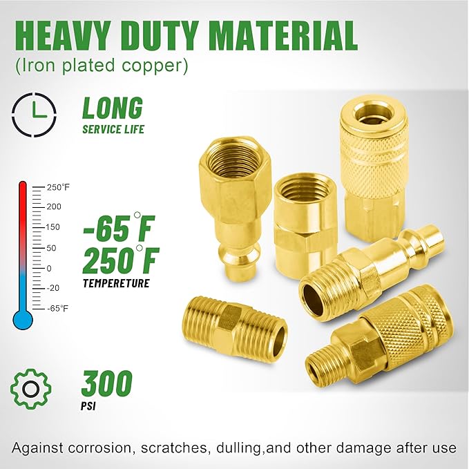 Air Coupler & Plug Kit,45 Pcs 1/4" NPT Air Tool Fittings Set,Quick Connect Air Hose Fittings Air Compressor Accessories