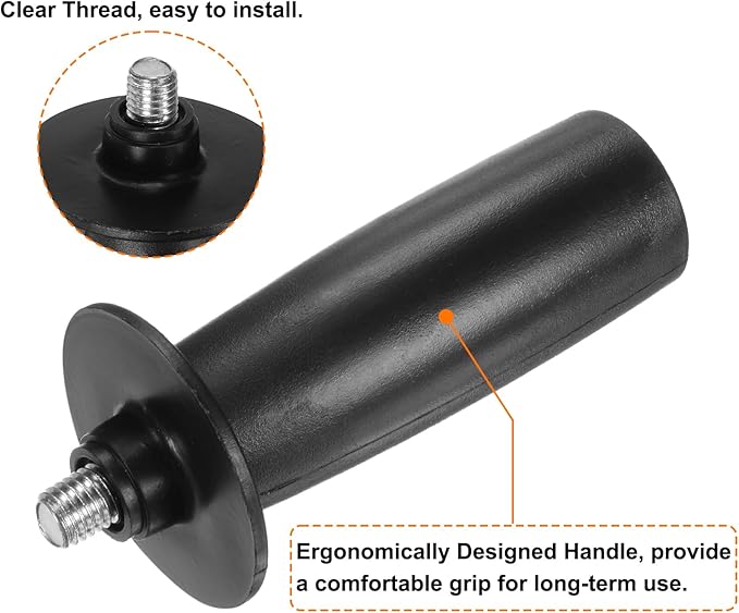 HARFINGTON 2pcs Angle Grinder Side Handle 10mm Thread 111mm Length Plastic Angle Grinder Handle Replacement Auxiliary Sander Handle Tool