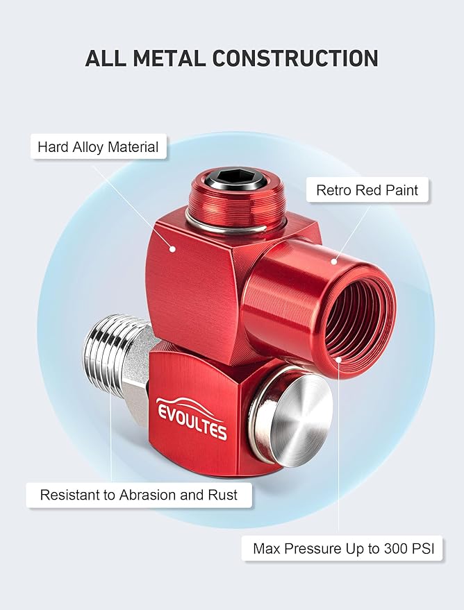 2-Packs 1/4" NPT 360 Degree Swivel Air Hose Fittings, No Leakage Air Hose Connector with 1/4 Inch MNPT Quick Connect, Swivel Air Fittings for Air Hose Air Compressor Attachments