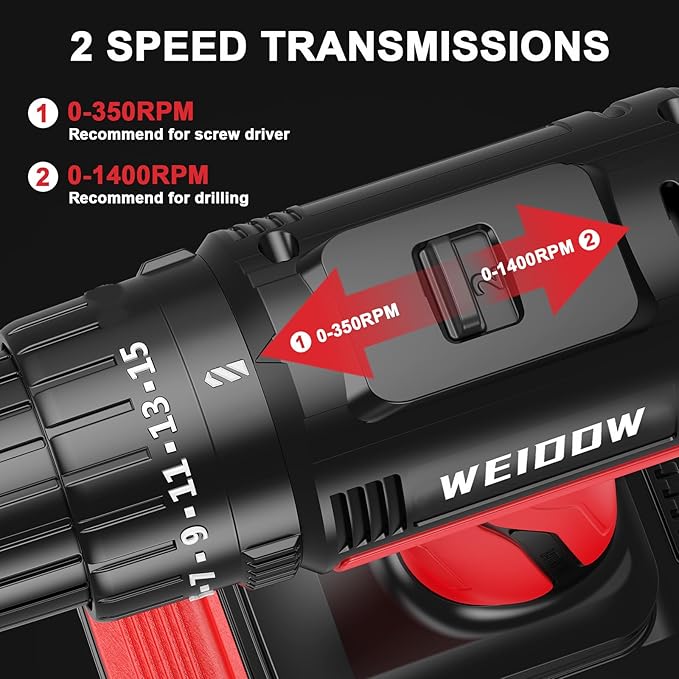 Cordless Drill Tool Kit Set 21V Power Drill Tool Box with Battery Electric Drill Driver for Men Home Hand Repair Basic Toolbox Tools Sets Drills Case